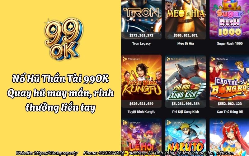 Nổ Hũ Thần Tài 99OK - Quay hũ may mắn, rinh thưởng liền tay 1 no hu than tai 99ok